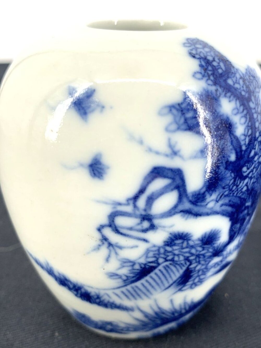 Chinese Vase Blue and White Porcelain Ginger Jar 3" Tall Vintage - Picture 3 of 7